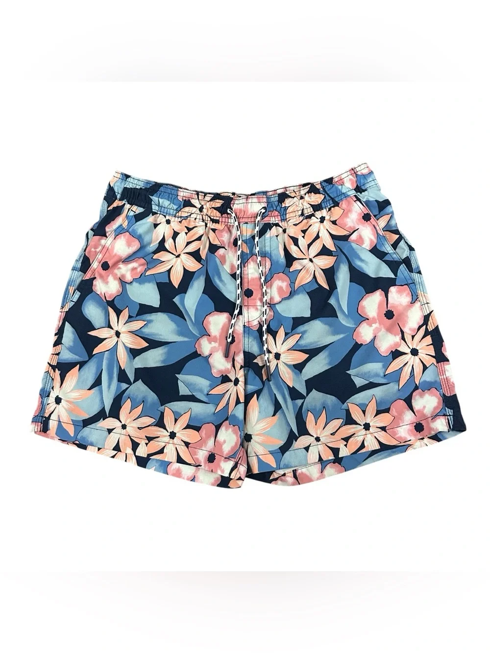American Eagle Men’s M Swim Trunks Floral Blue Pink Tropical Board Shorts